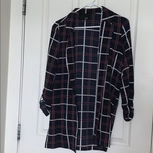 Plaid print blazer/duster